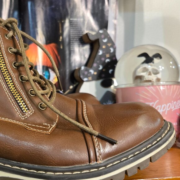 Very Cool Hiking Boot with Tweed Fabric Tan Size 4 - Picture 2 of 4